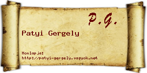 Patyi Gergely névjegykártya